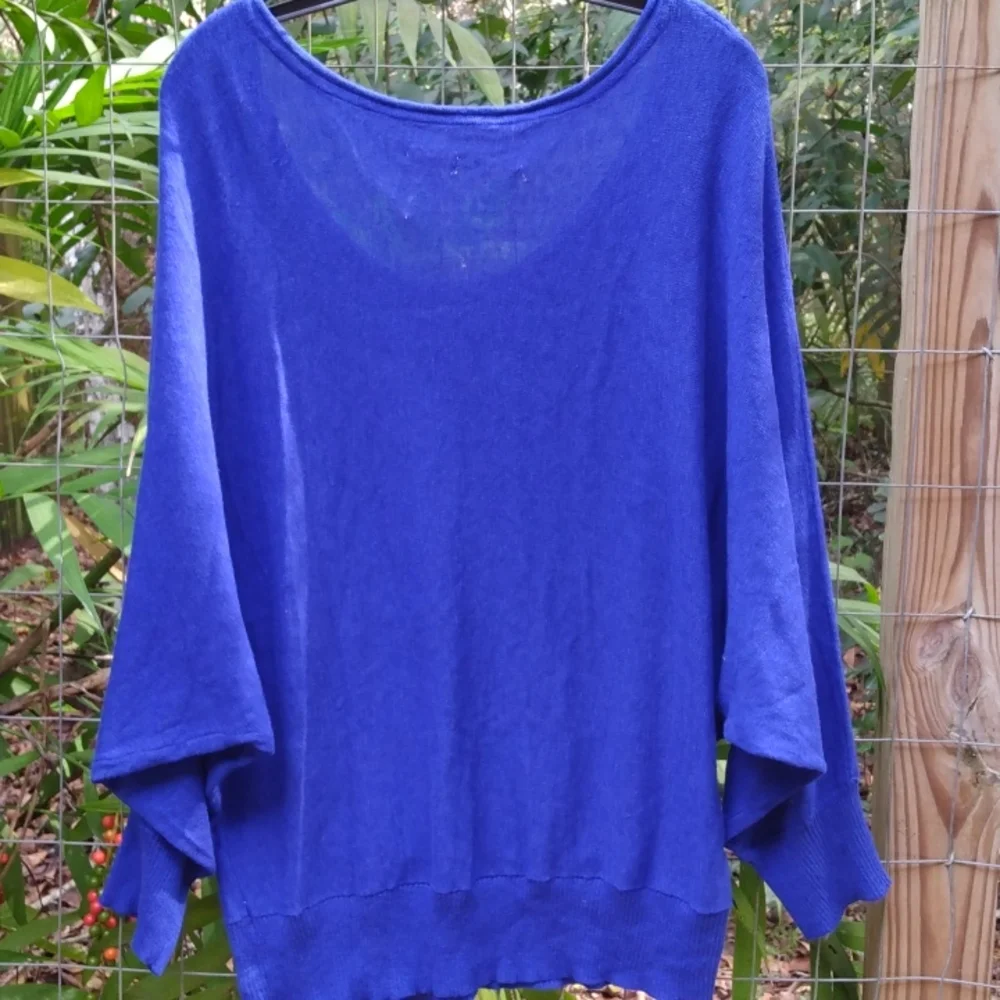 Royal Blue Ladies Batwing Sweater XL - Picture 8 of 8